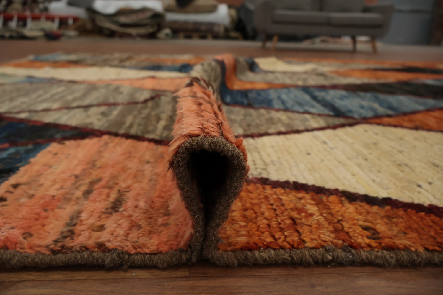 Bold Statement Multicolored Diamond Moroccan Area Rug 9x12