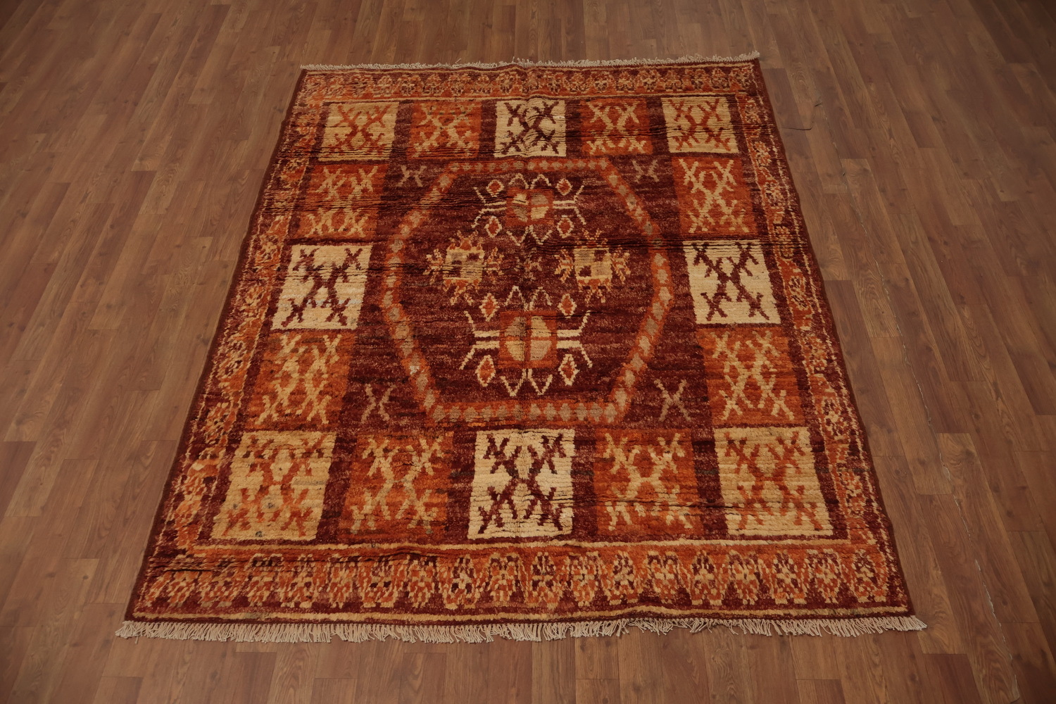 Artisan Crafted Moroccan Area Rug 5x7 in Warm Tones Home Decor