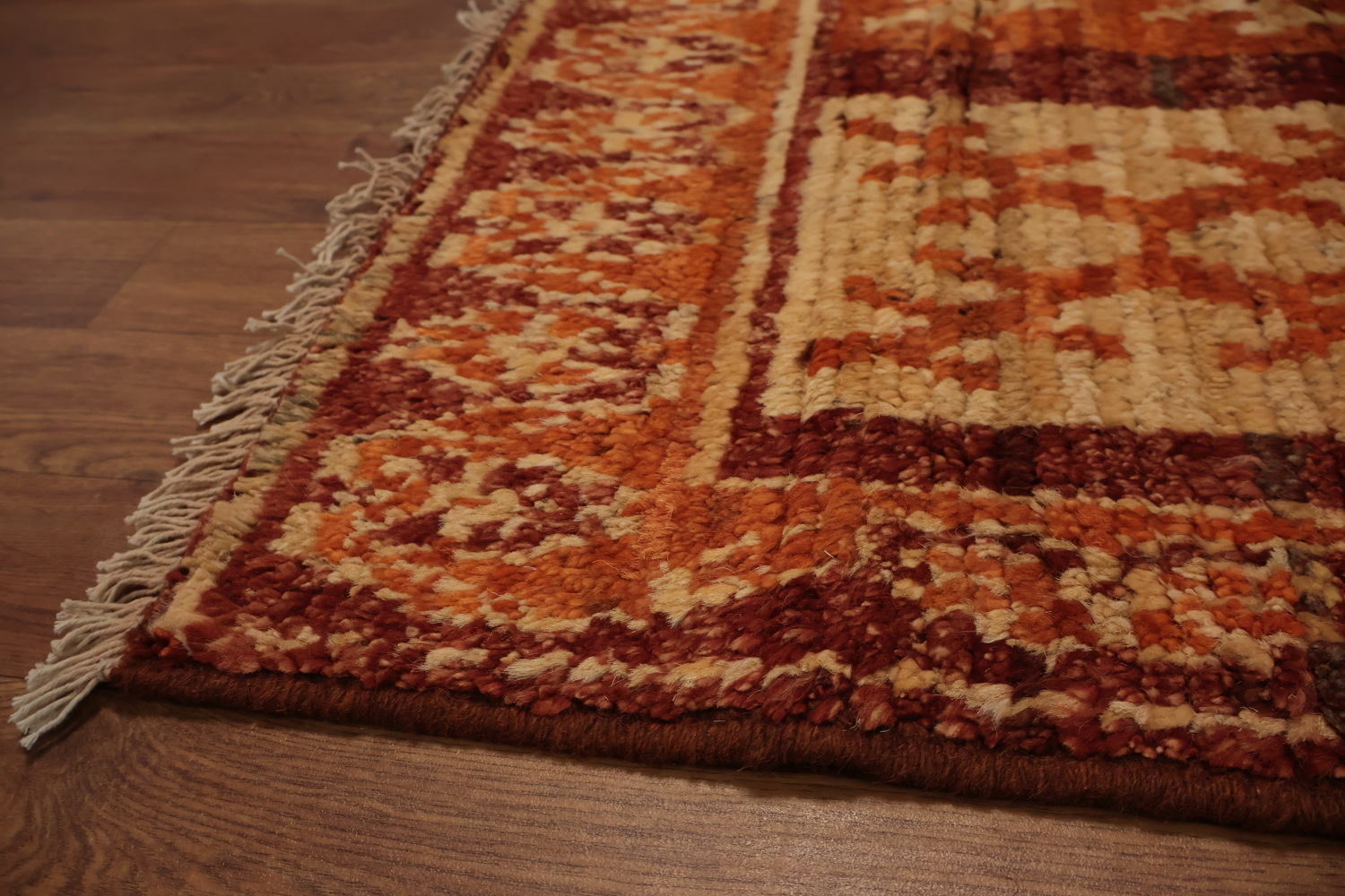 Artisan Crafted Moroccan Area Rug 5x7 in Warm Tones Home Decor