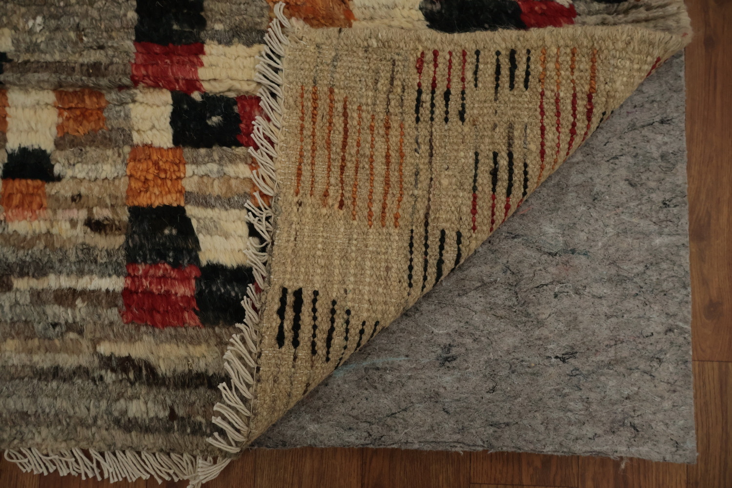 Artisan Moroccan Area Rug 9x12 with Colorful Border