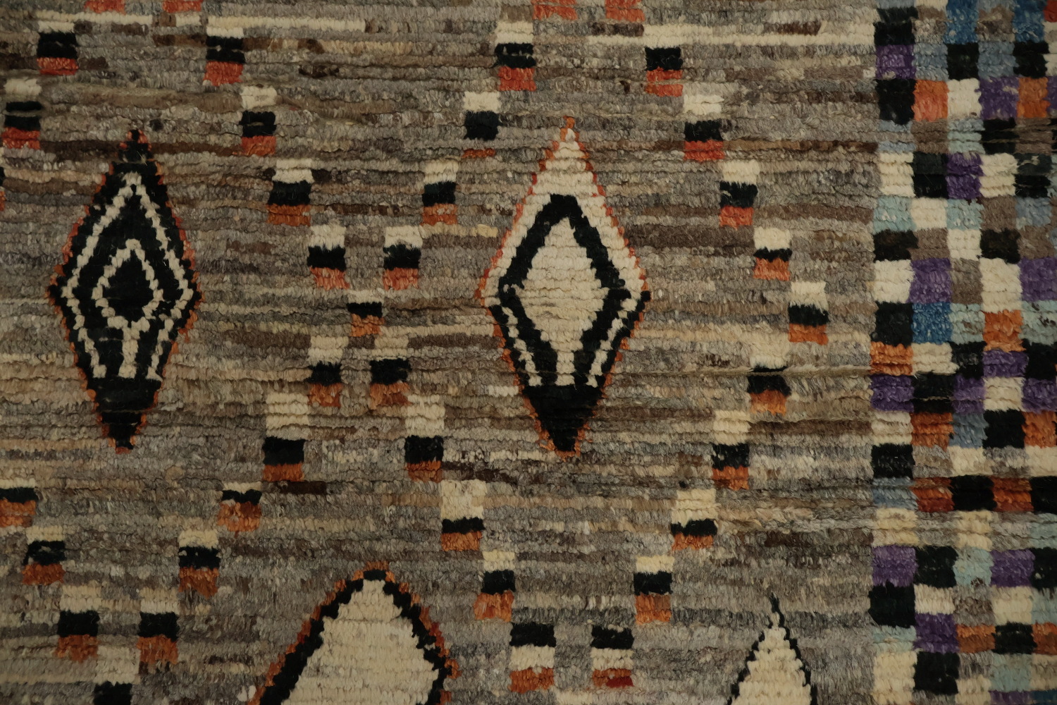 Artisan Moroccan Area Rug 9x12 with Colorful Border