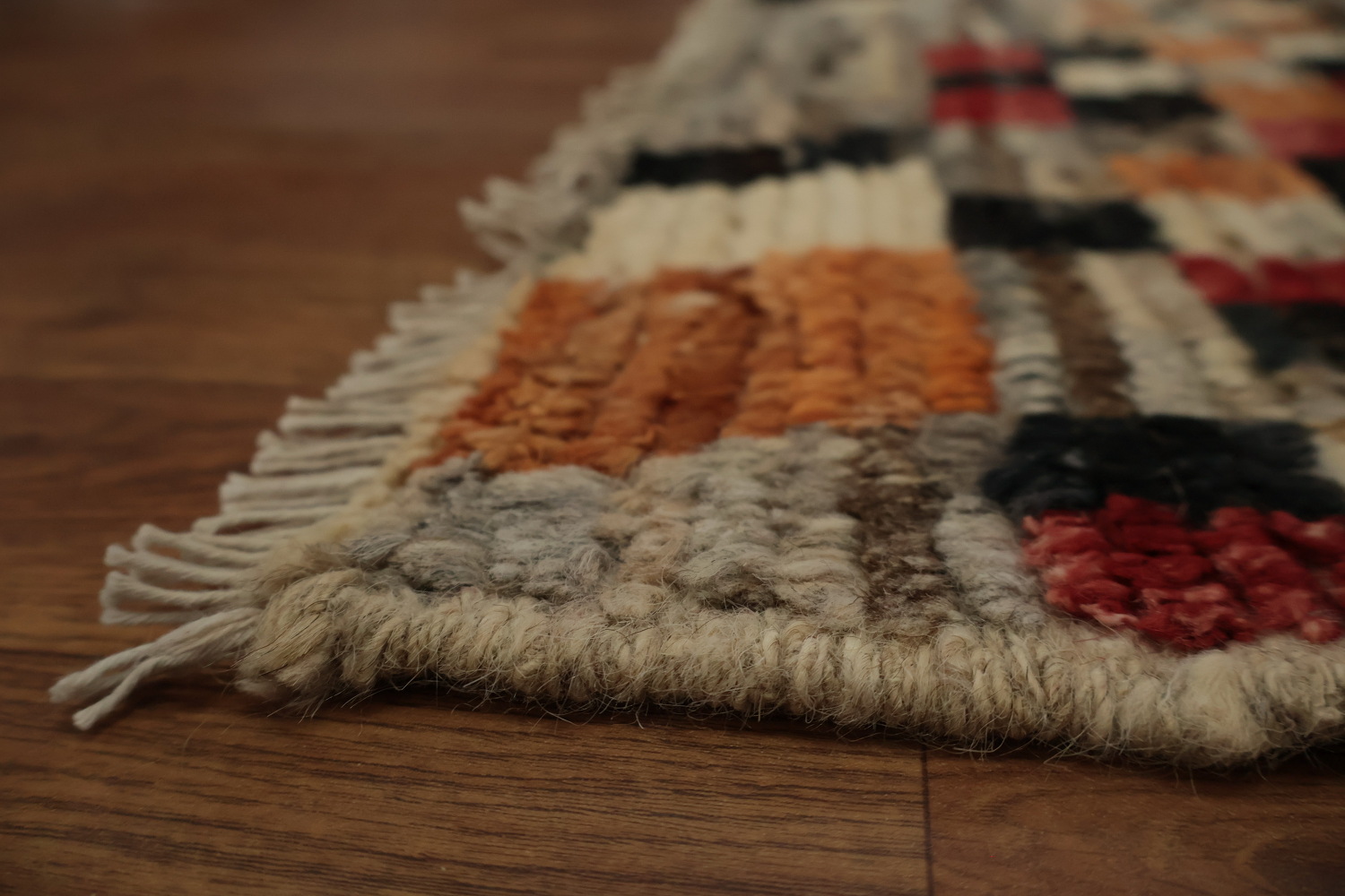 Artisan Moroccan Area Rug 9x12 with Colorful Border