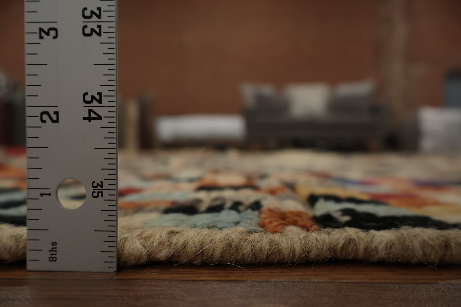 Artisan Moroccan Area Rug 9x12 with Colorful Border