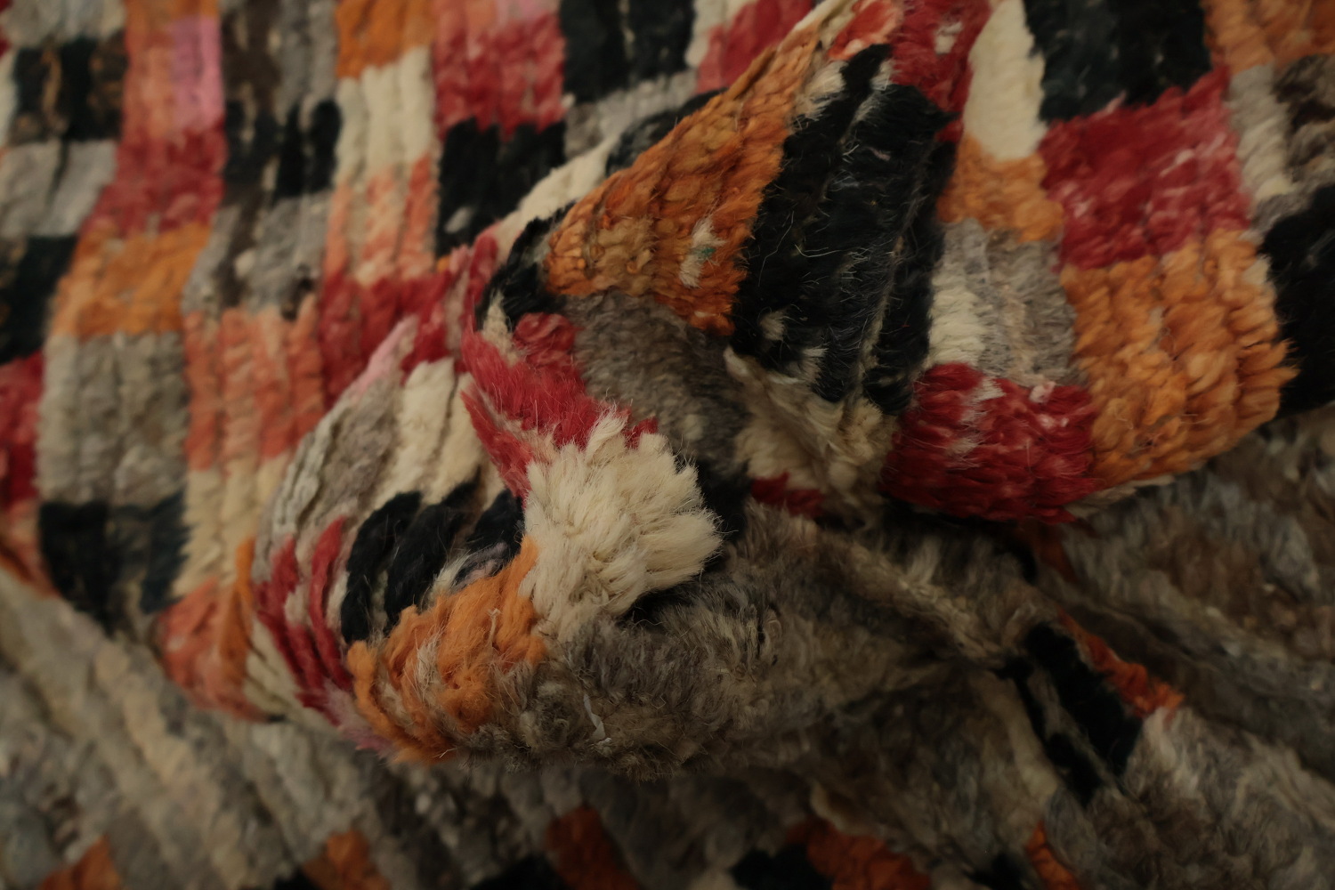Artisan Moroccan Area Rug 9x12 with Colorful Border