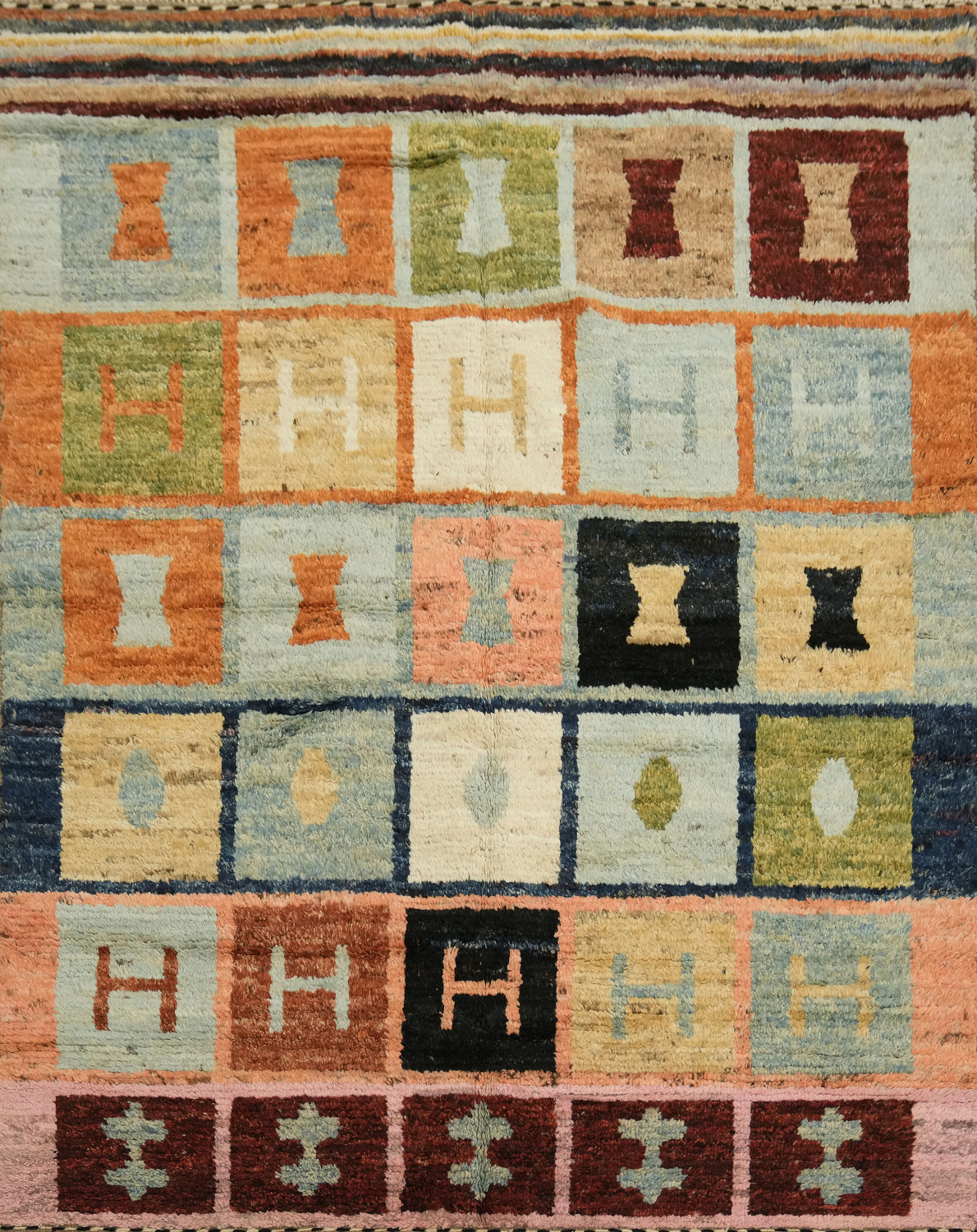 Geometric Moroccan Wool Area Rug 5x7