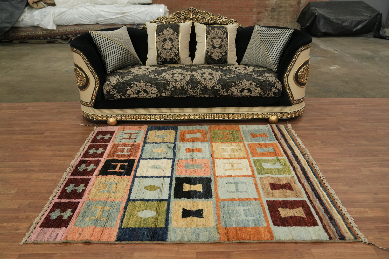 Geometric Moroccan Wool Area Rug 5x7