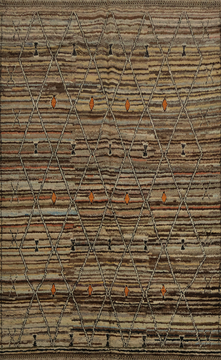 Hand-Knotted Wool Moroccan Area Rug 7x10