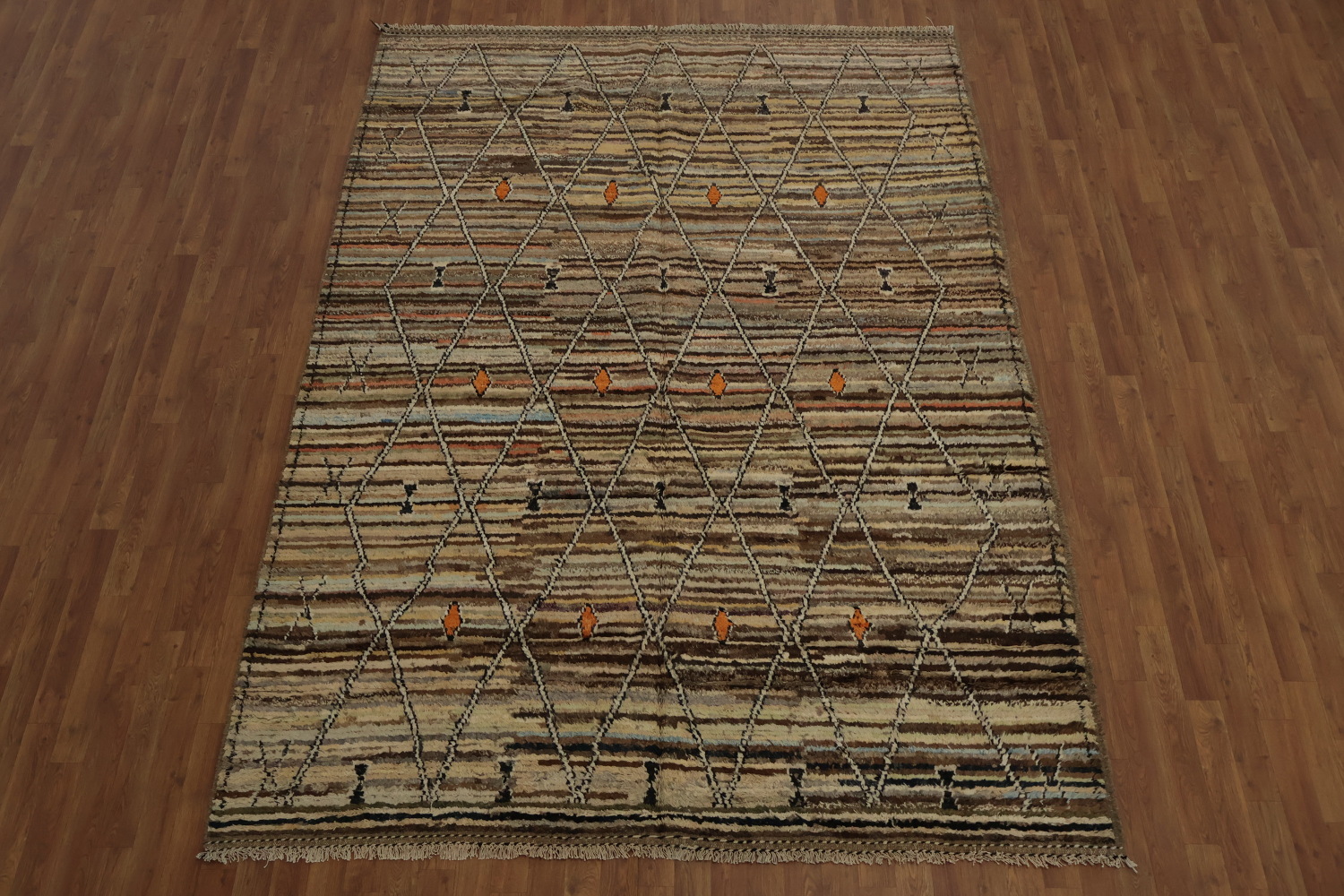 Hand-Knotted Wool Moroccan Area Rug 7x10