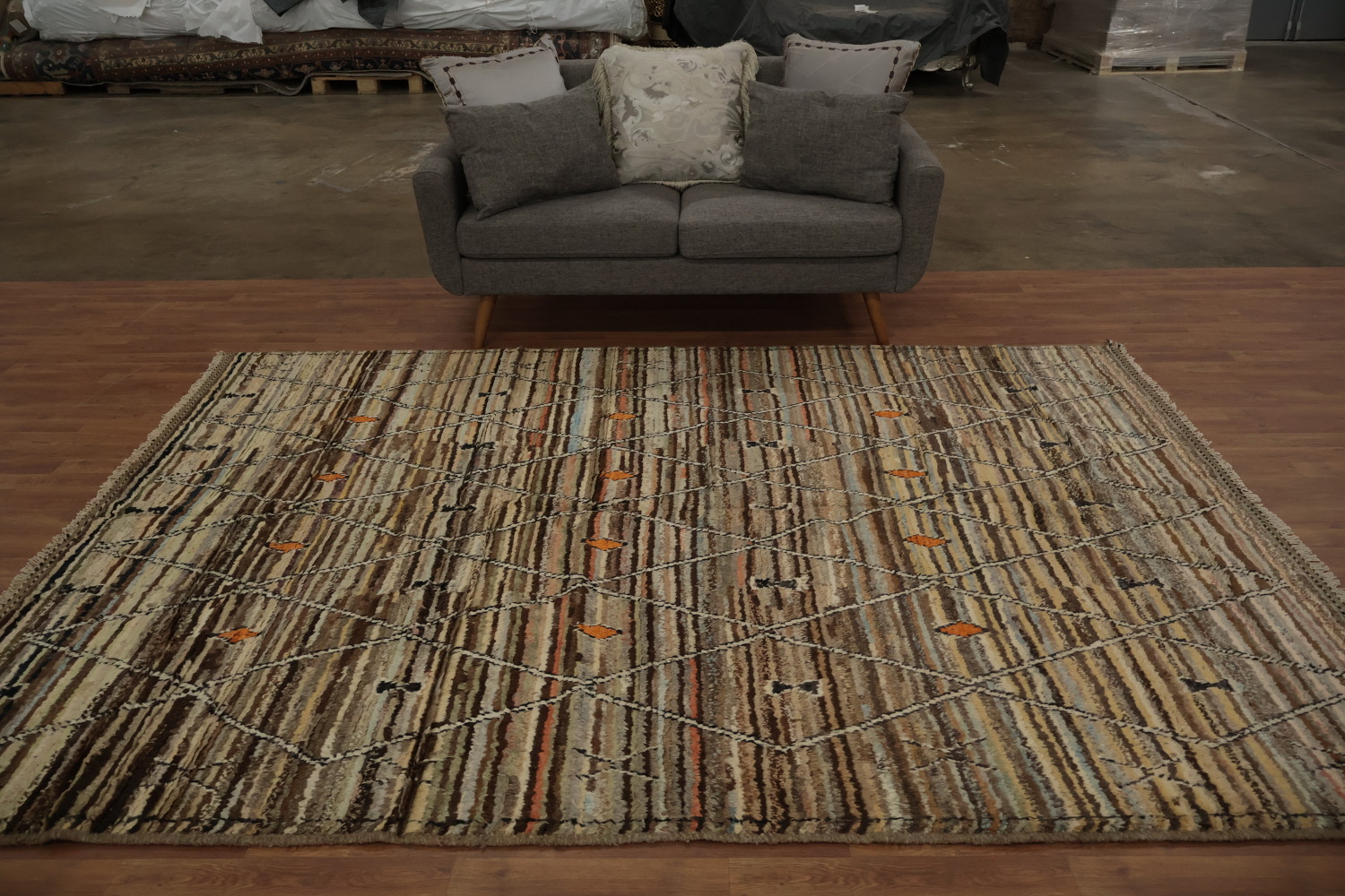 Hand-Knotted Wool Moroccan Area Rug 7x10