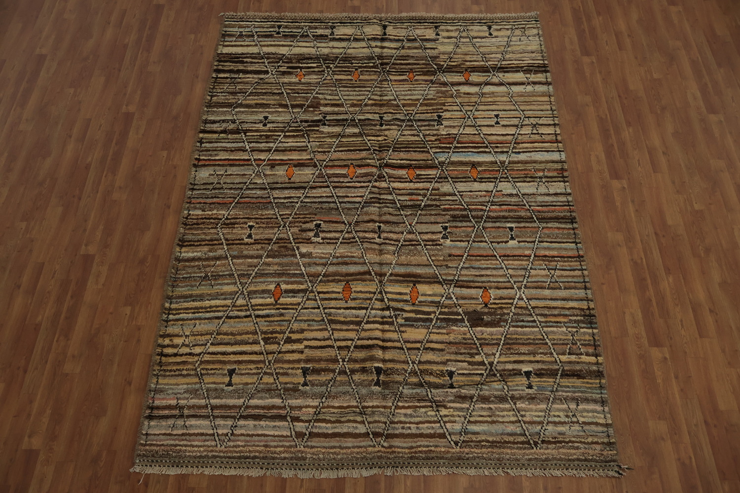 Hand-Knotted Wool Moroccan Area Rug 7x10
