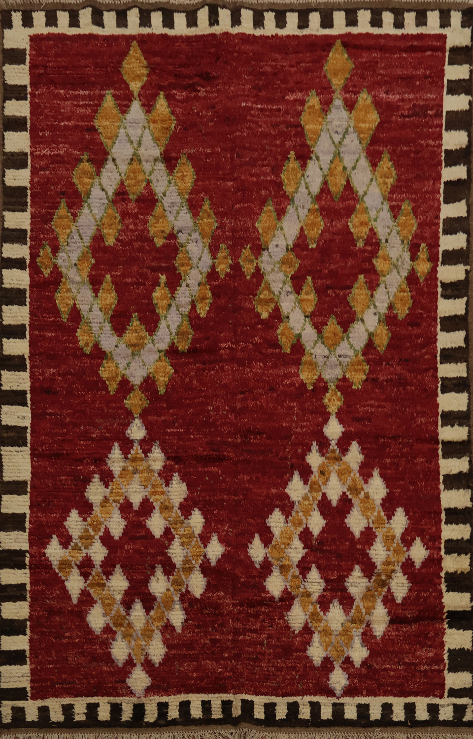 Geometric Red Moroccan Area Rug 6x8