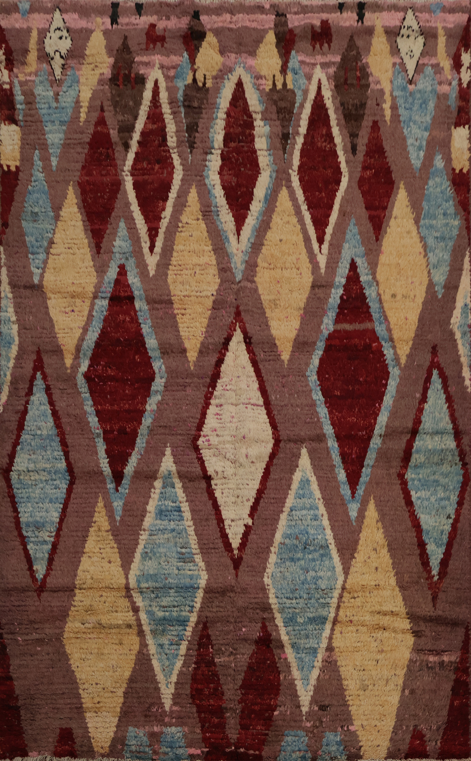 Artistic Moroccan Area Rug 6x8 with Symmetrical Geometric Motifs