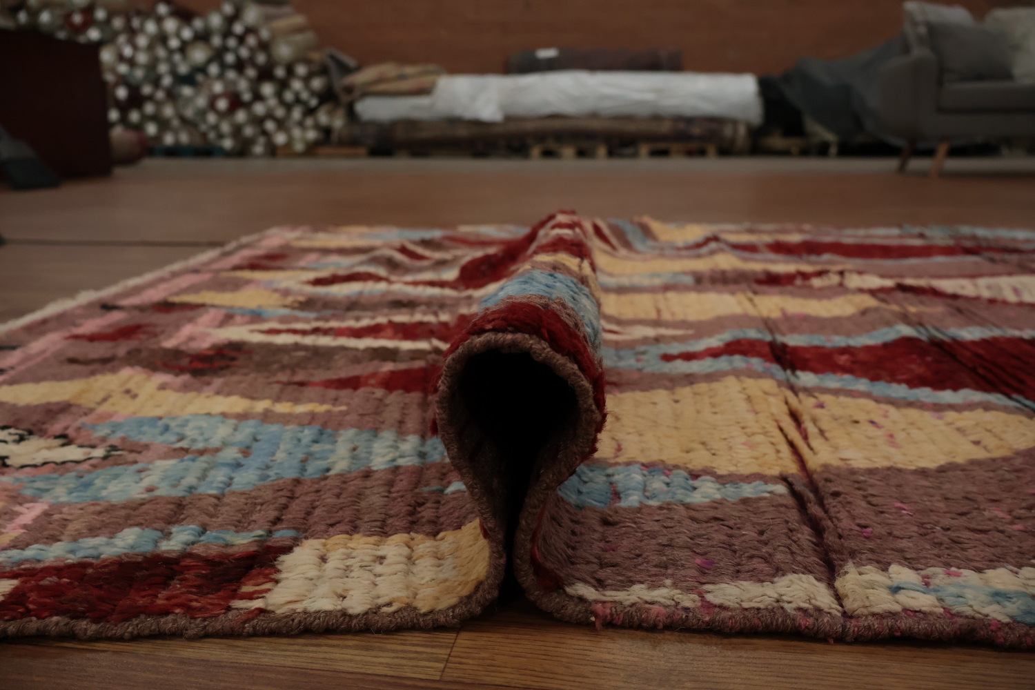 Artistic Moroccan Area Rug 6x8 with Symmetrical Geometric Motifs