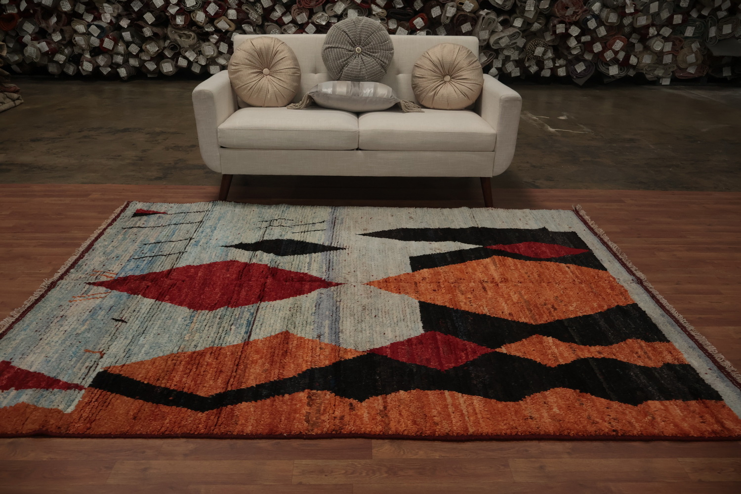 Bold Geometric Moroccan Area Rug 6x8 for a Chic Living Room Style