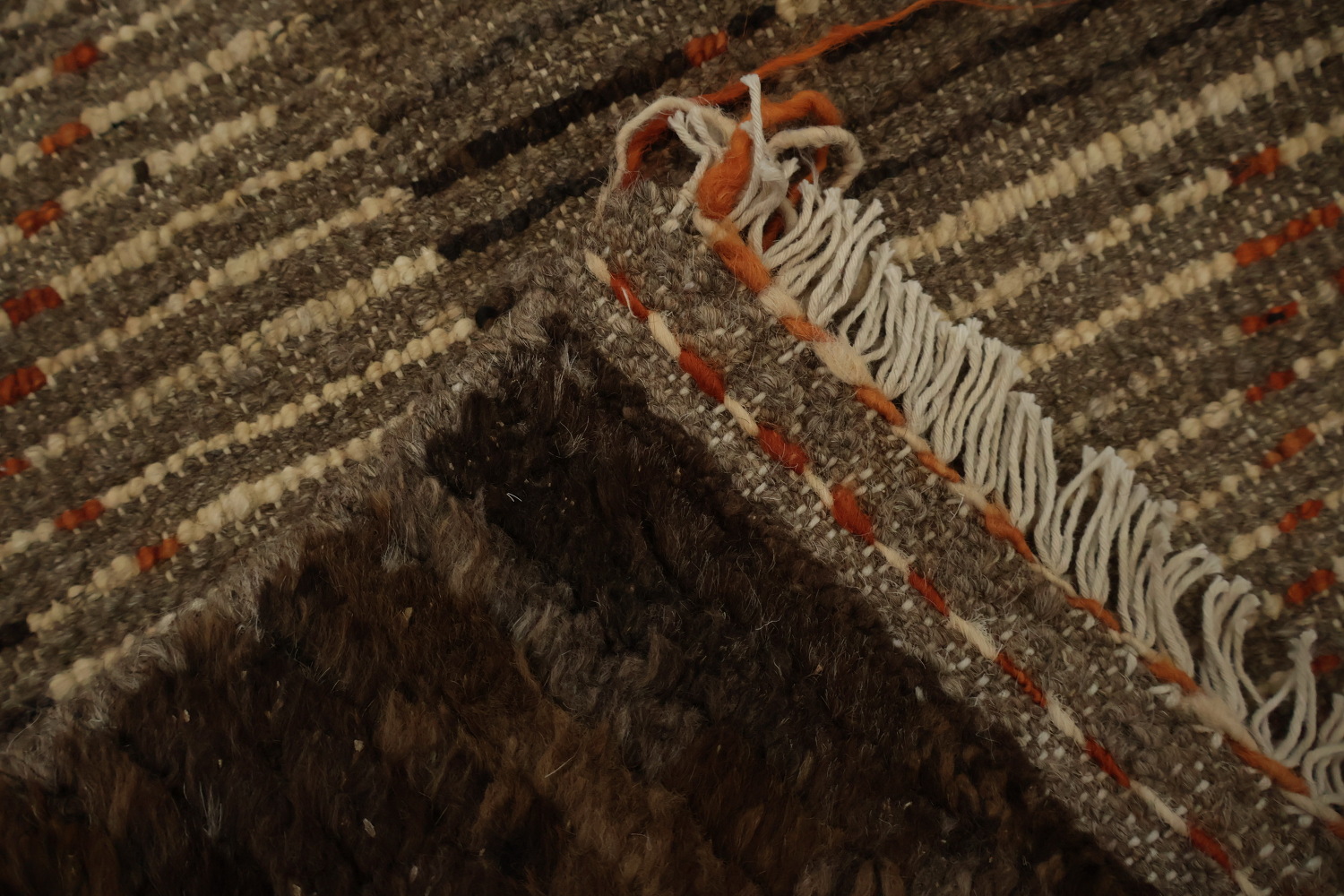 Earthy Tones Ethnic Geometric Moroccan Wool Area Rug 6x8