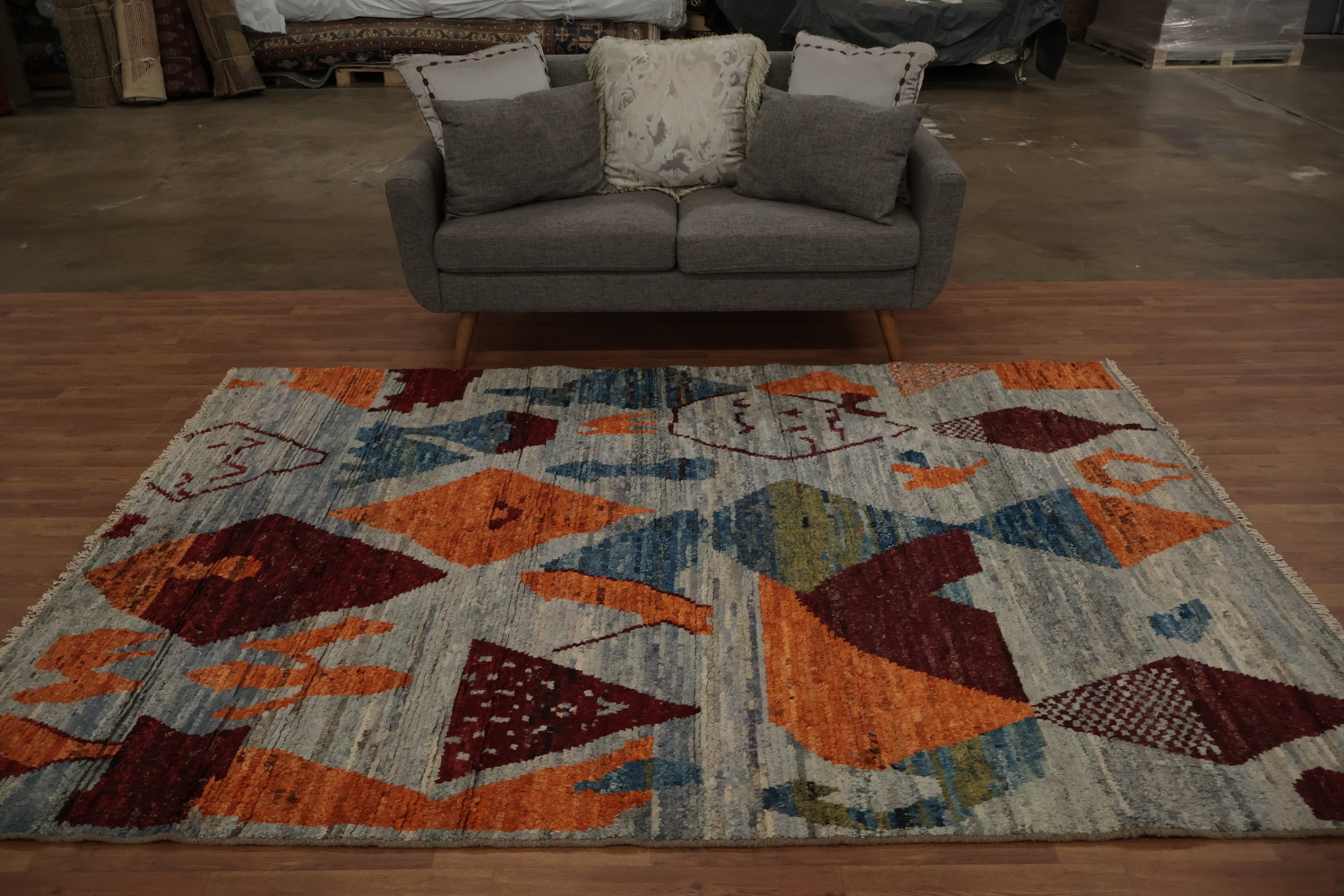 Eclectic Moroccan Area Rug 6x9 in Warm Tones for Any Room