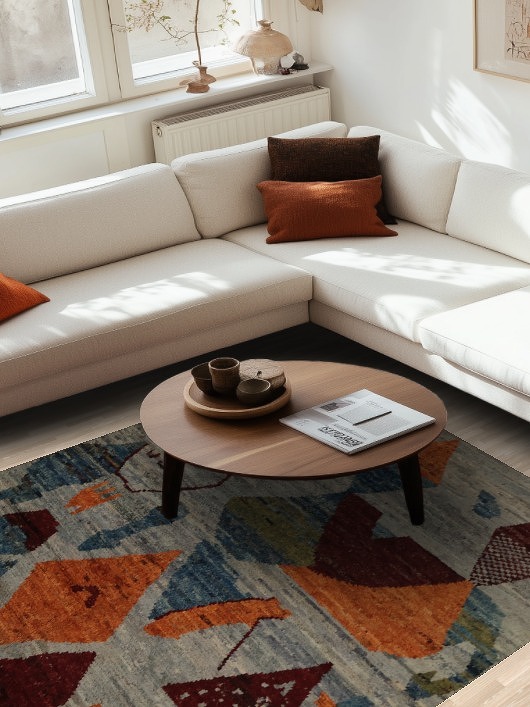 Eclectic Moroccan Area Rug 6x9 in Warm Tones for Any Room