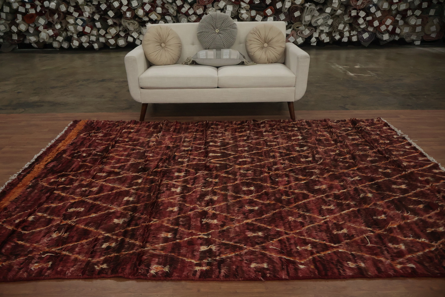 Elegant Moroccan Berber Area Rug 7x10 with Classic Diamond Design