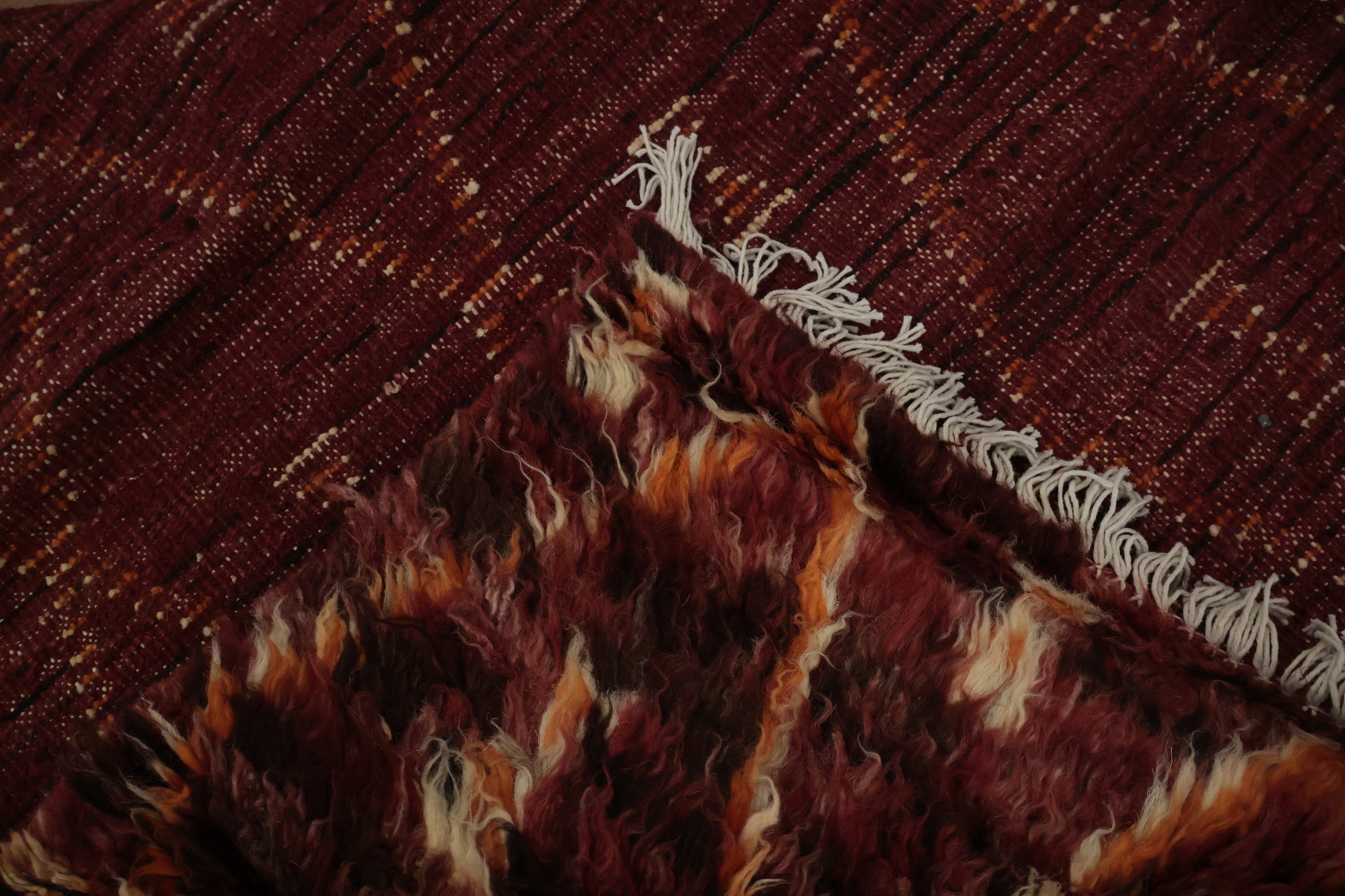 Elegant Moroccan Berber Area Rug 7x10 with Classic Diamond Design
