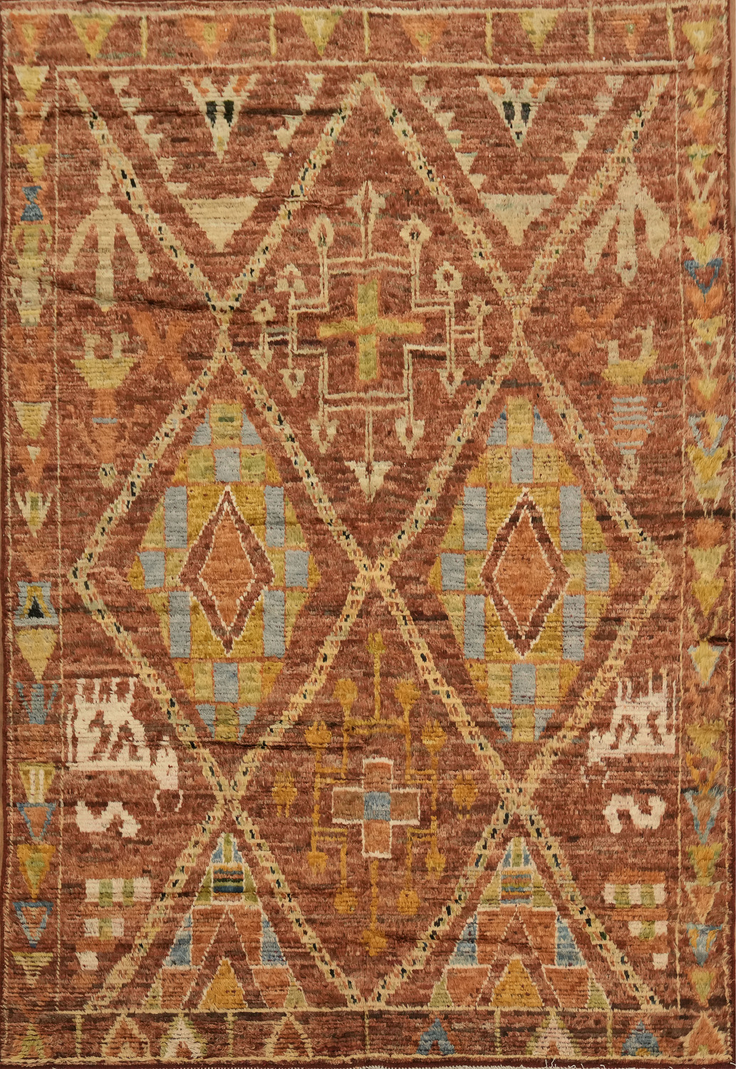 Tribal Moroccan Oriental Area Rug 7x10