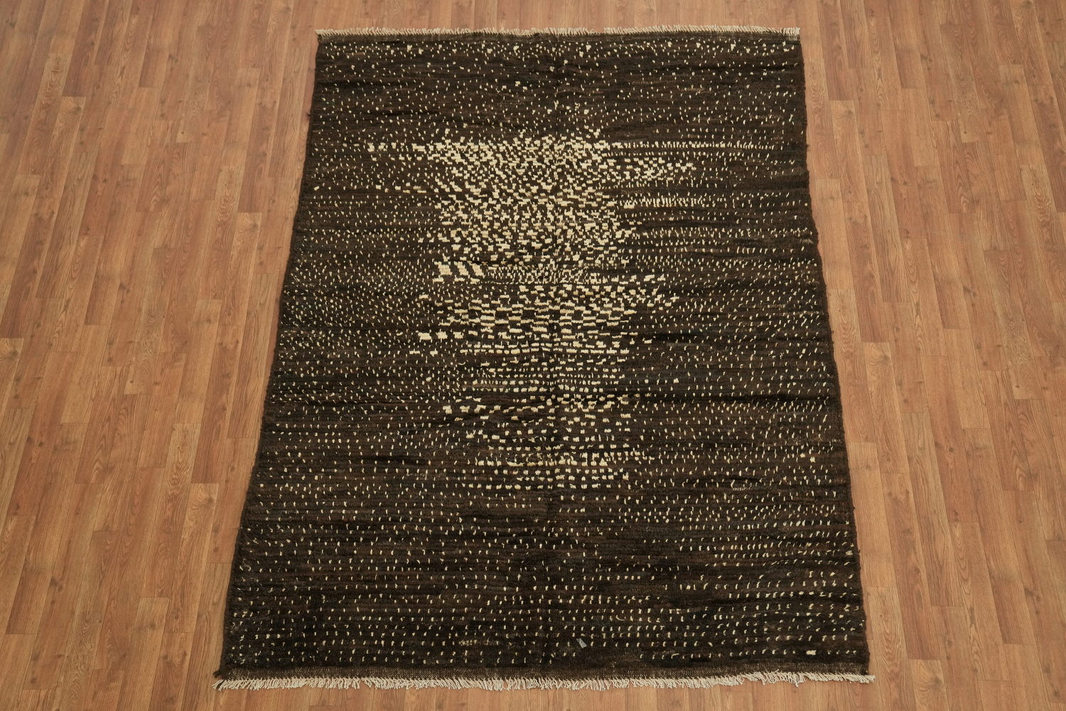 Dark Brown Moroccan Oriental Area Rug 6x8