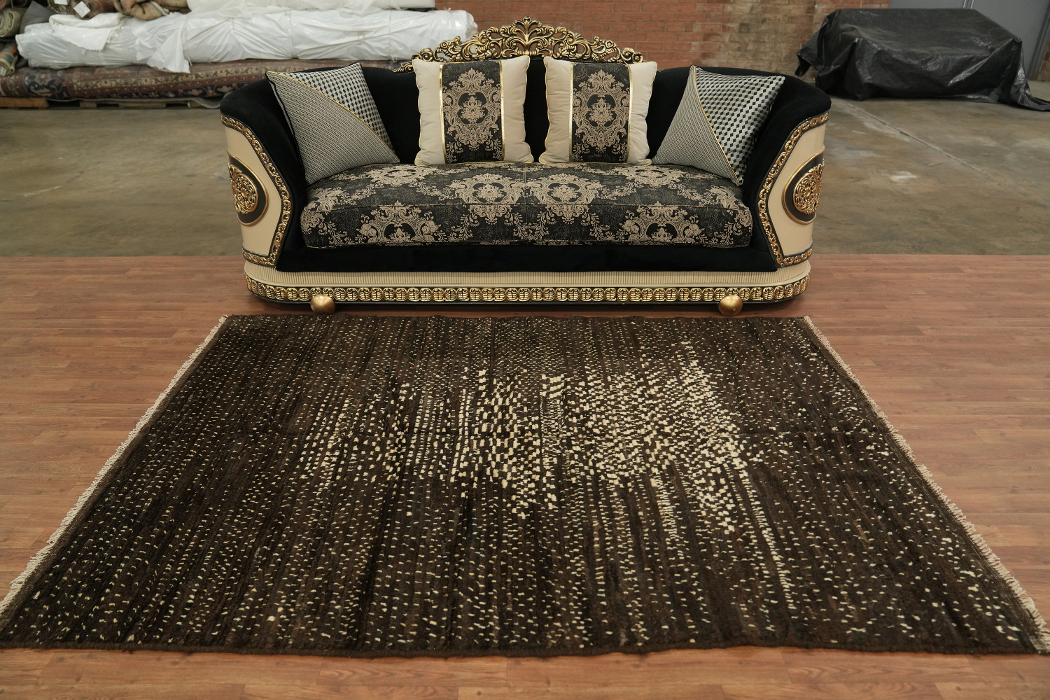 Dark Brown Moroccan Oriental Area Rug 6x8