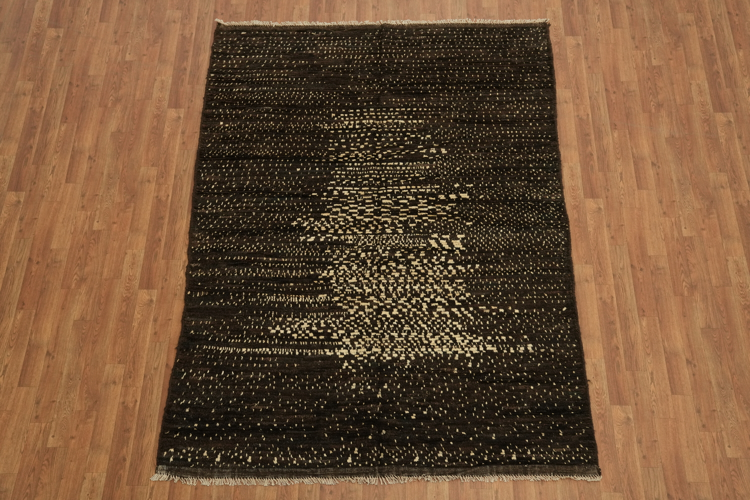 Dark Brown Moroccan Oriental Area Rug 6x8