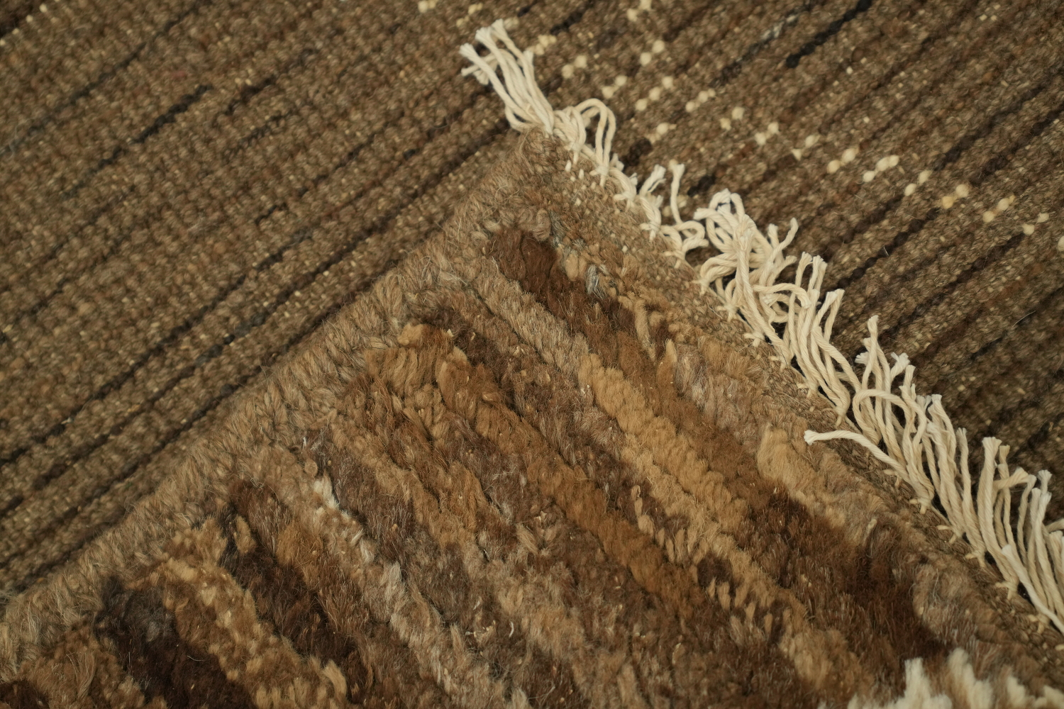 Trellis Moroccan Brown Wool Area Rug 5x7