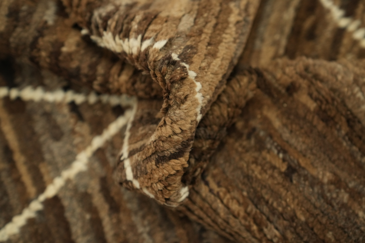 Trellis Moroccan Brown Wool Area Rug 5x7