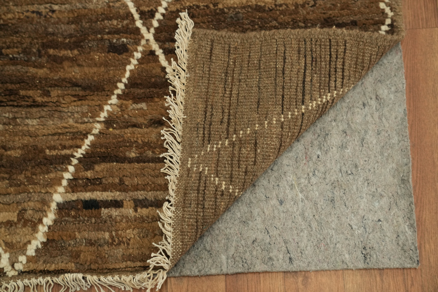 Trellis Moroccan Brown Wool Area Rug 5x7