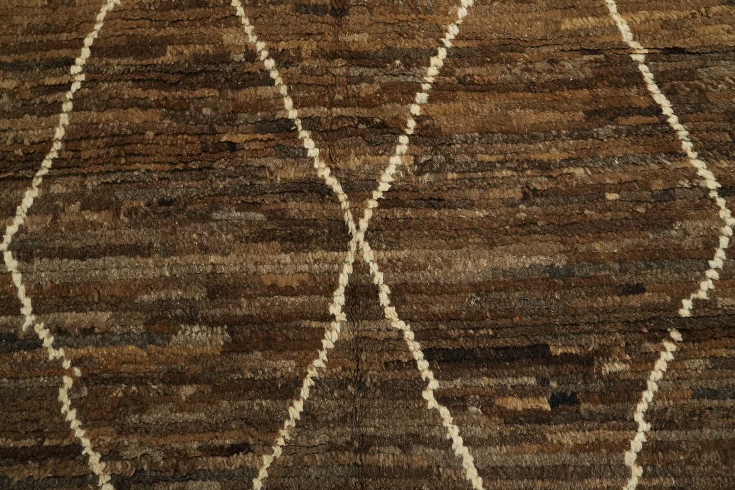 Trellis Moroccan Brown Wool Area Rug 5x7