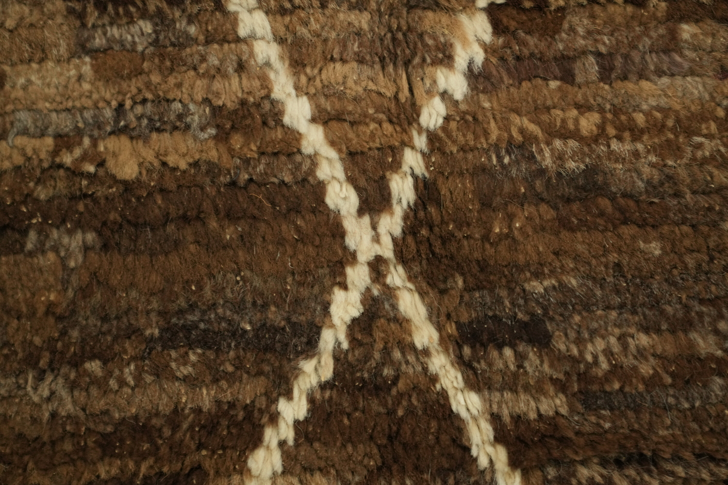 Trellis Moroccan Brown Wool Area Rug 5x7