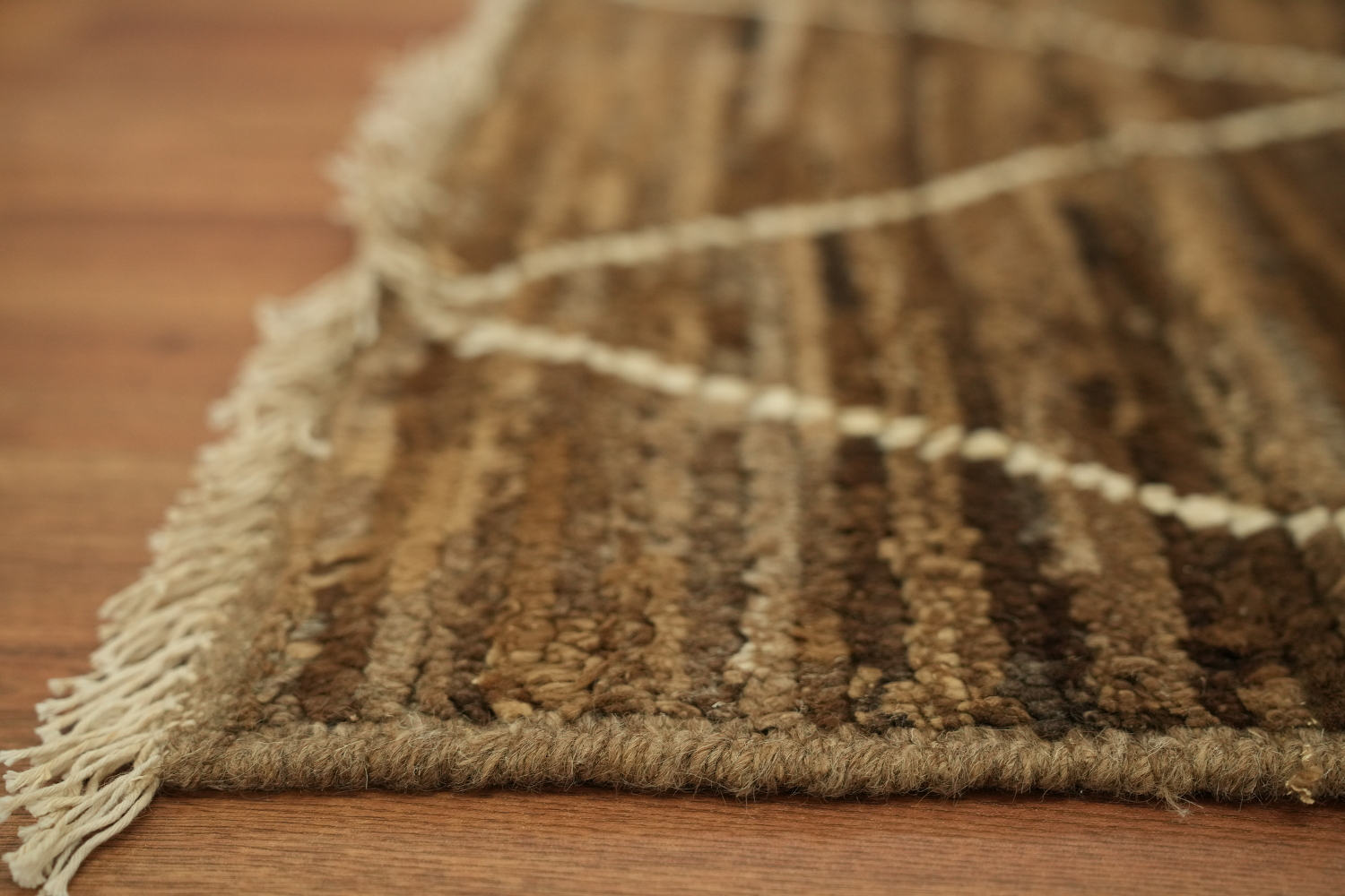 Trellis Moroccan Brown Wool Area Rug 5x7