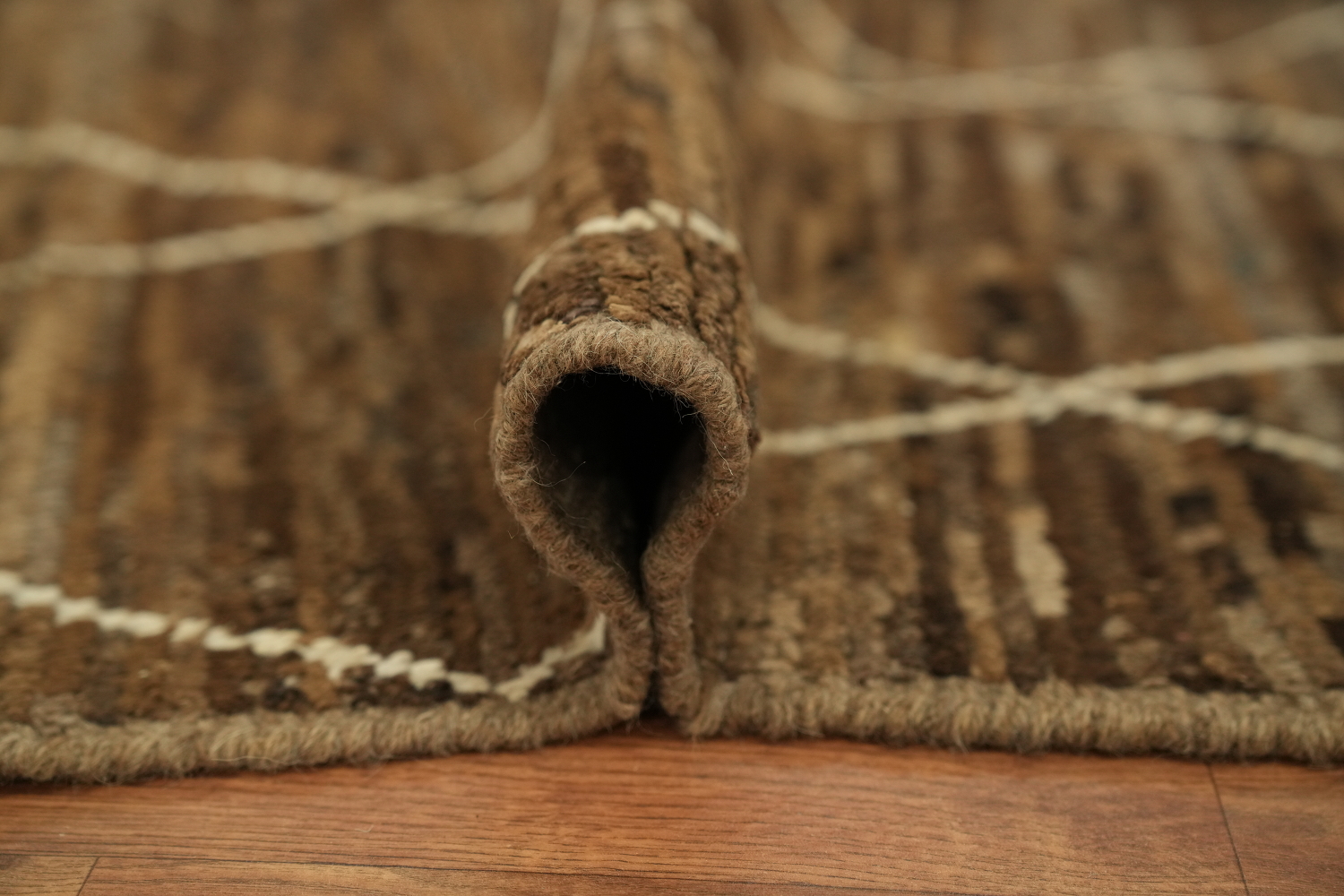 Trellis Moroccan Brown Wool Area Rug 5x7