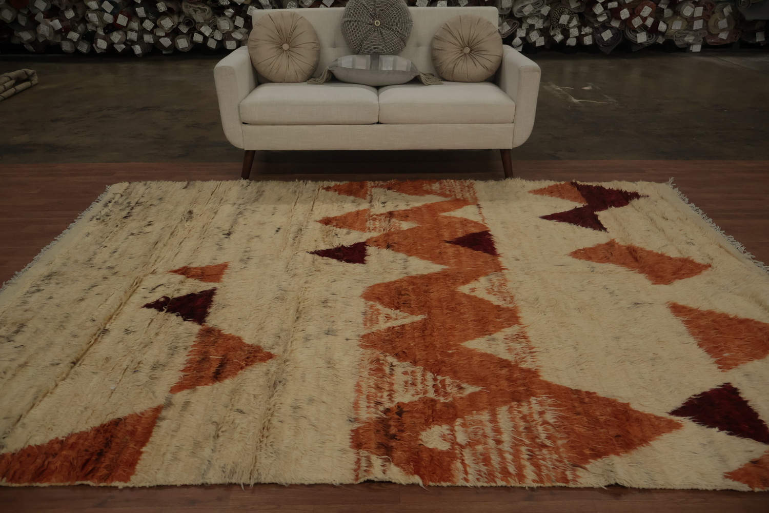 Handcrafted Moroccan Berber Area Rug 7x10 with Geometric Patterns