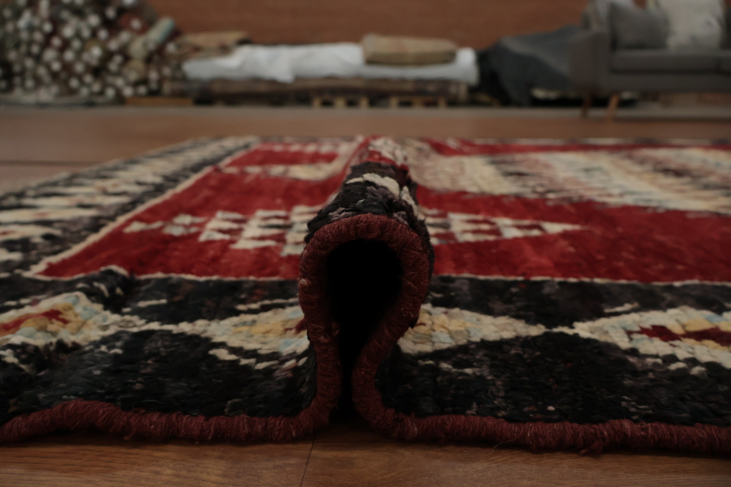 Red Tribal Diamond Moroccan Area Rug 7x10 for a Classic Look
