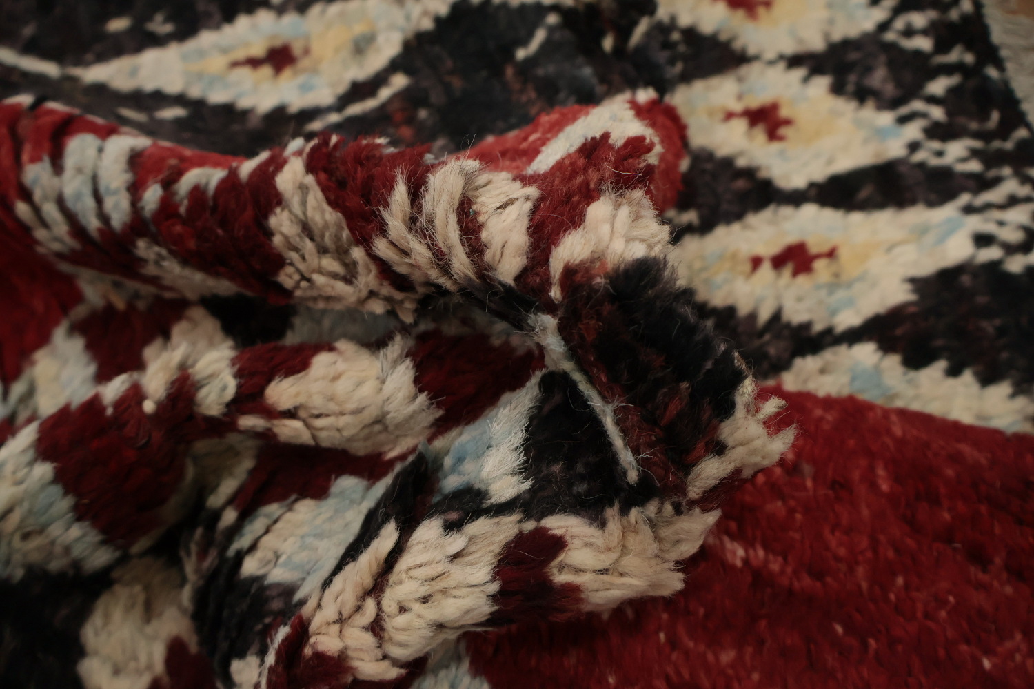 Red Tribal Diamond Moroccan Area Rug 7x10 for a Classic Look
