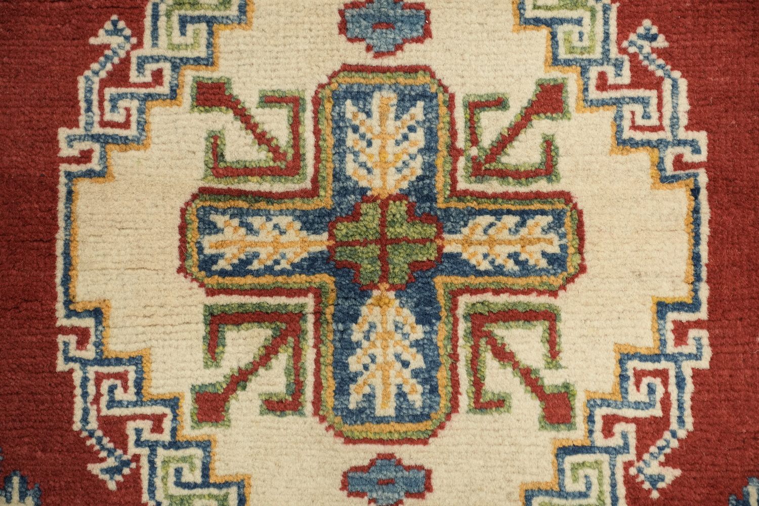 Geometric Kazak Handmade Runner Rug 3x16