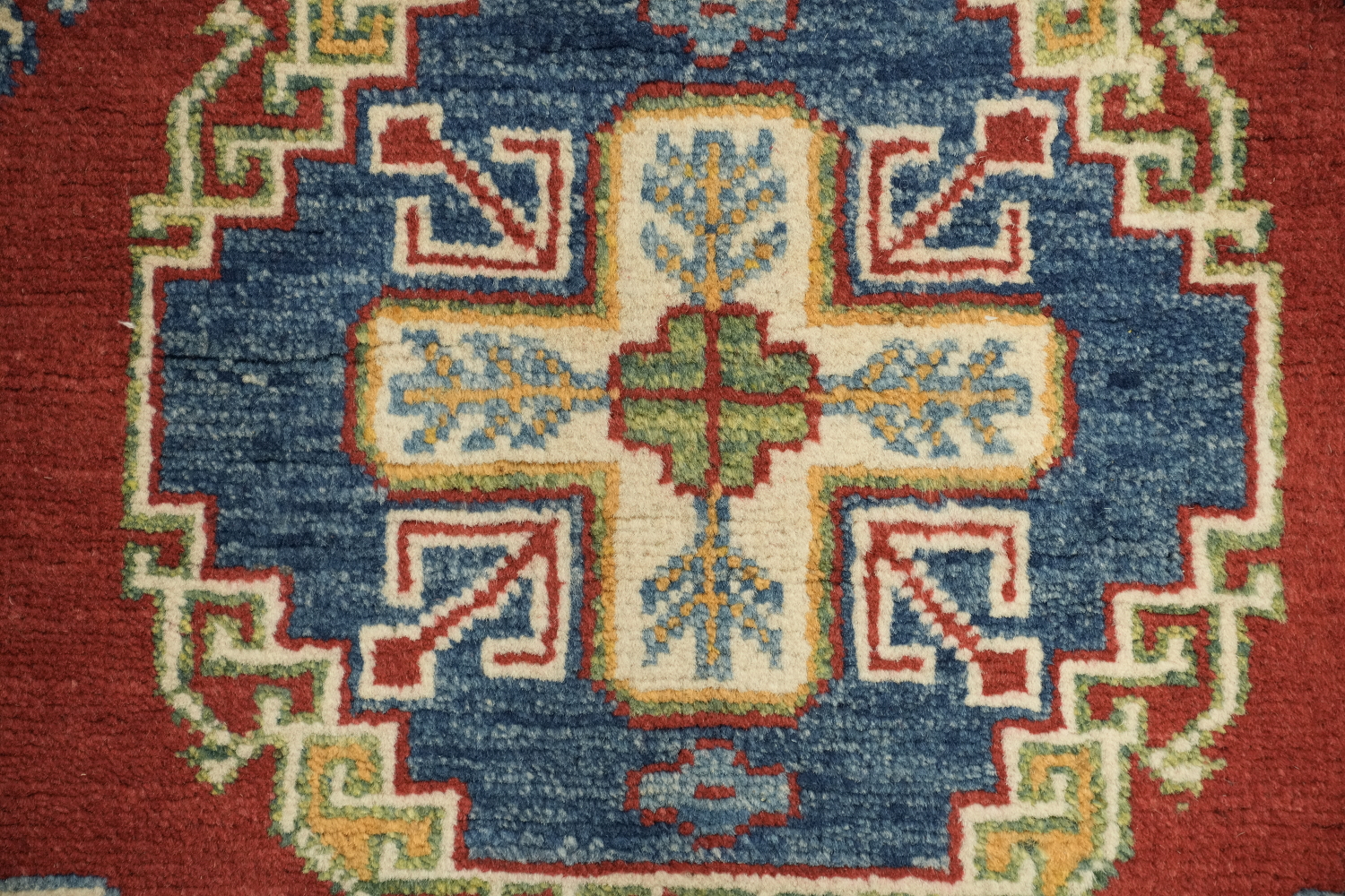 Geometric Kazak Handmade Runner Rug 3x16