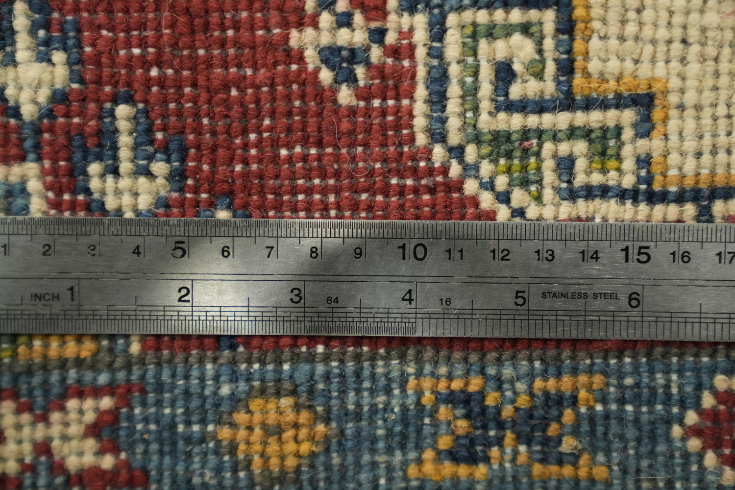 Geometric Kazak Handmade Runner Rug 3x16