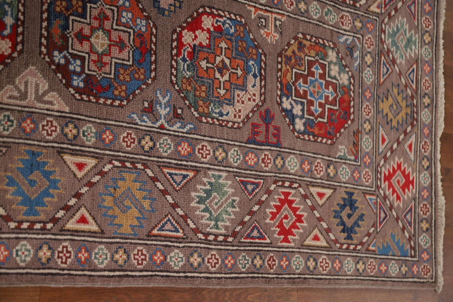 Handmade Kazak Oriental Runner Rug 3x8