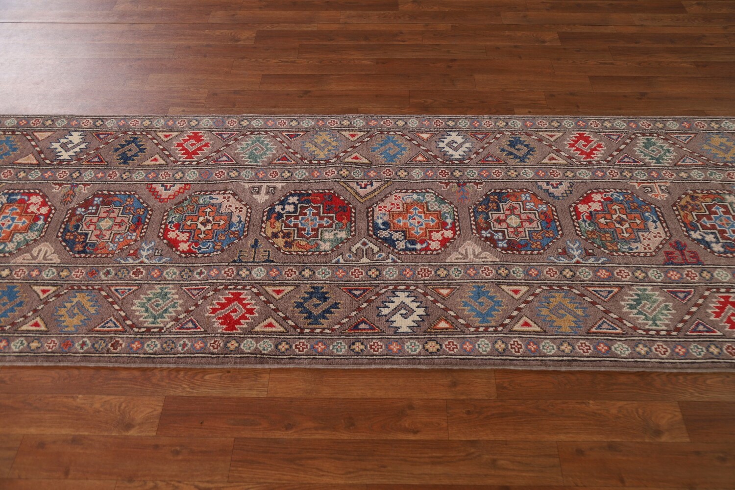 Handmade Kazak Oriental Runner Rug 3x8