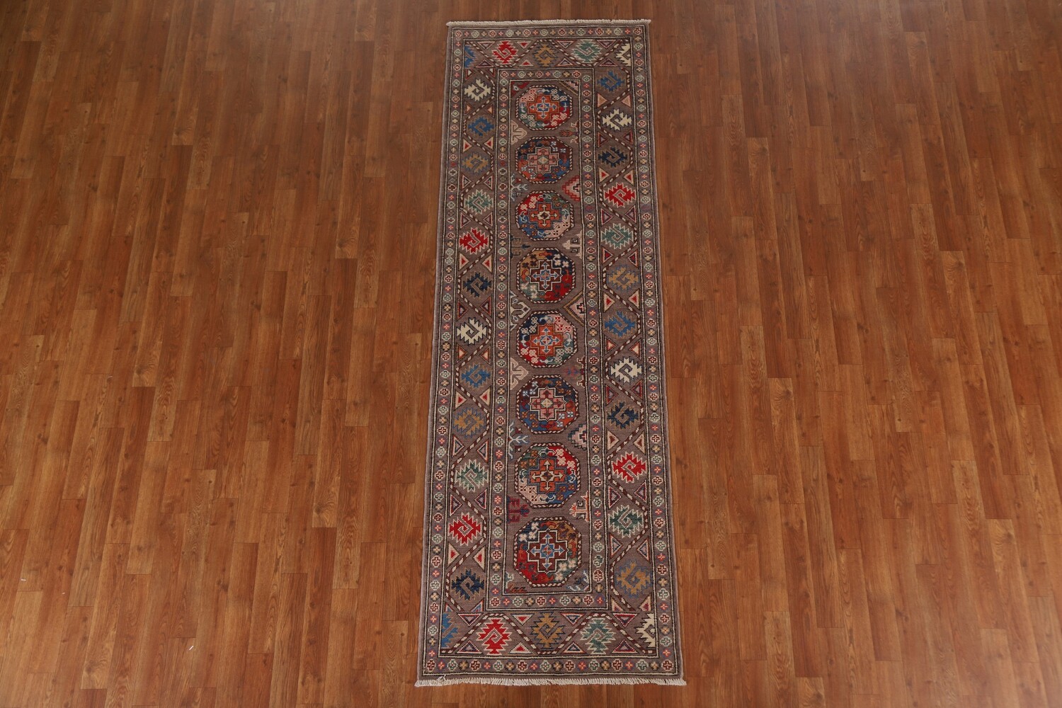 Handmade Kazak Oriental Runner Rug 3x8