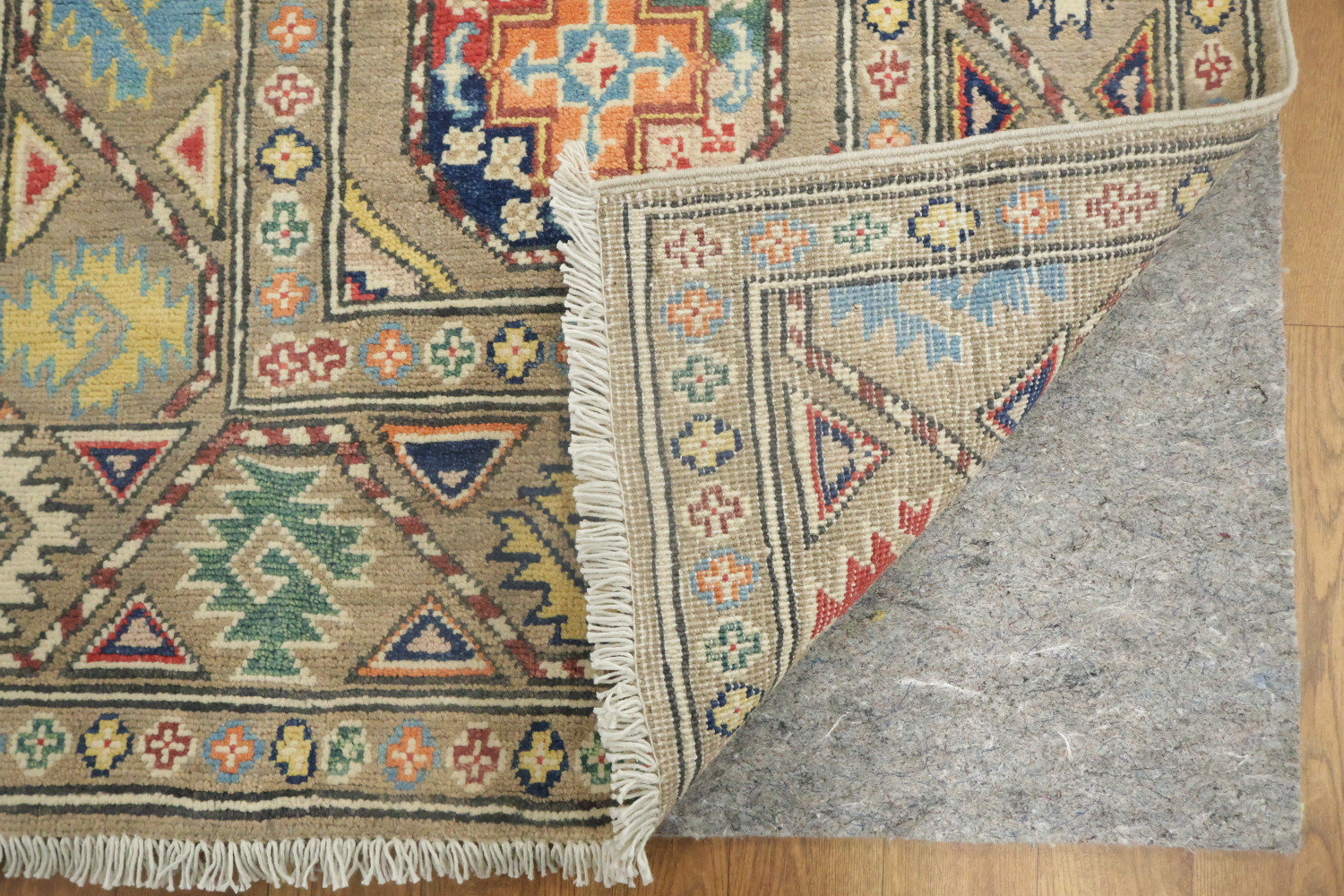Brown Wool Kazak Oriental Runner Rug 3x9