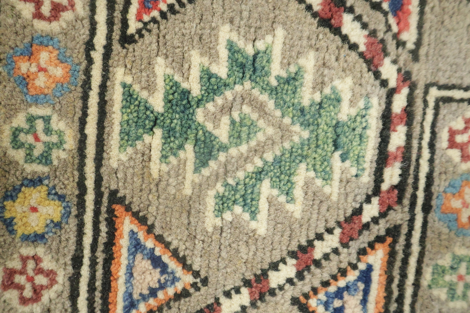 Brown Wool Kazak Oriental Runner Rug 3x9