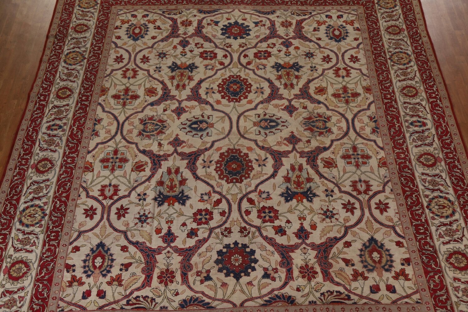 Pre-1900 Antique Kerman Lavar Vegetable Dye Persian Rug 12x14