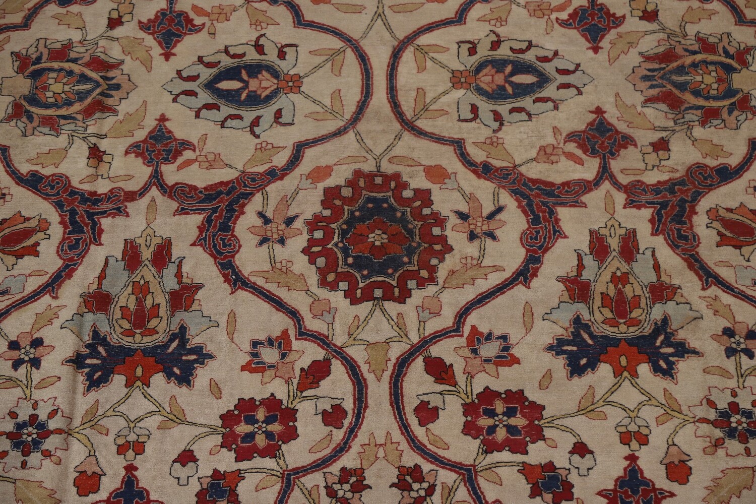 Pre-1900 Antique Kerman Lavar Vegetable Dye Persian Rug 12x14