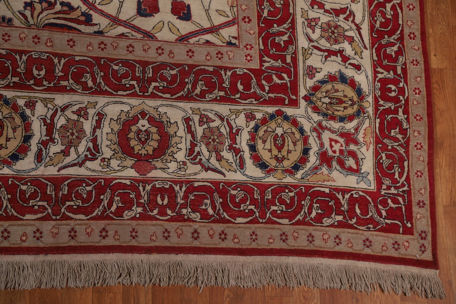 Pre-1900 Antique Kerman Lavar Vegetable Dye Persian Rug 12x14