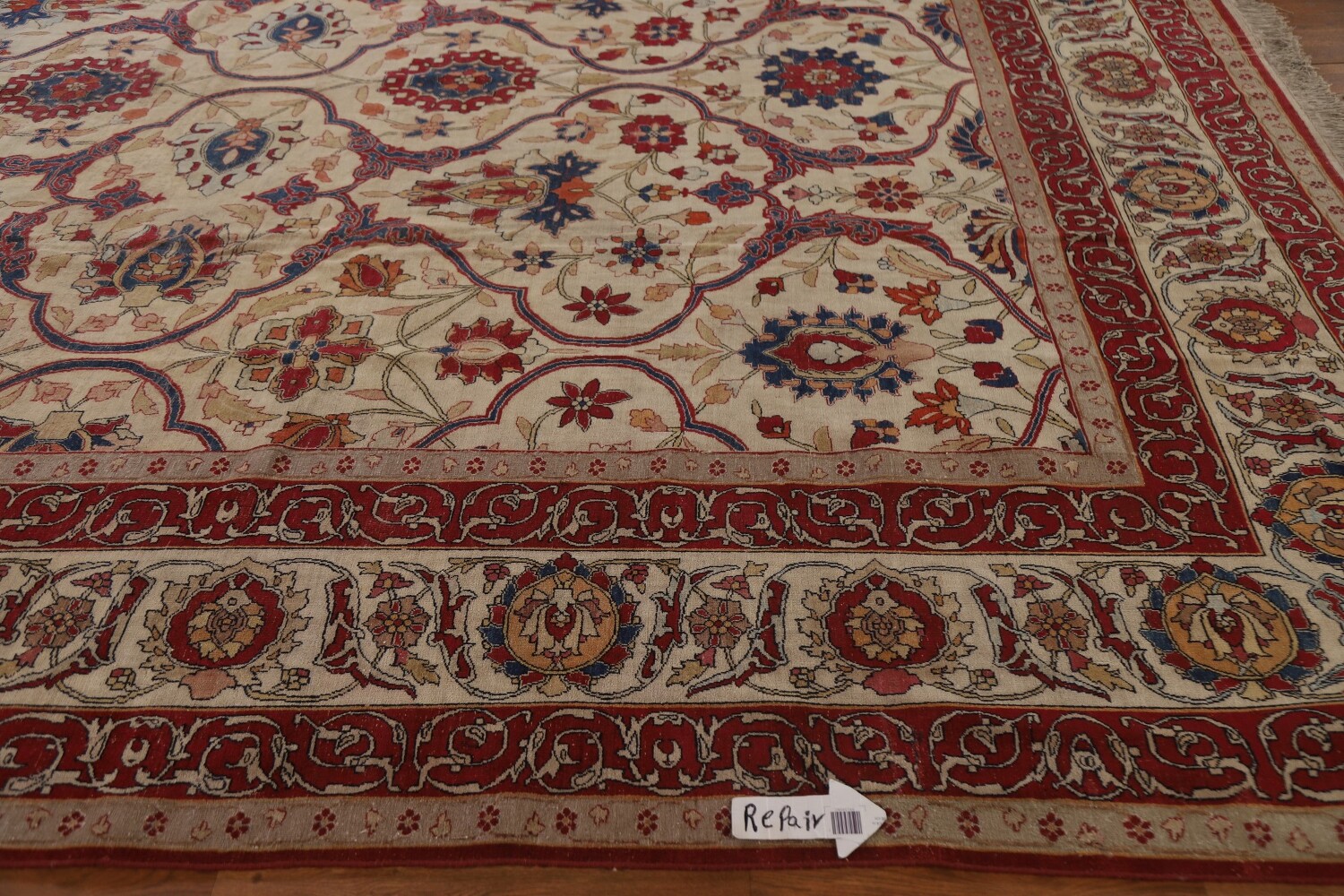 Pre-1900 Antique Kerman Lavar Vegetable Dye Persian Rug 12x14