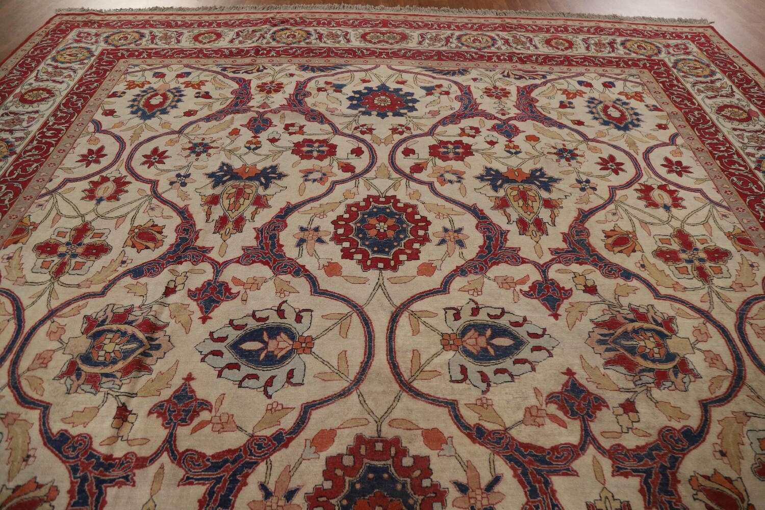 Pre-1900 Antique Kerman Lavar Vegetable Dye Persian Rug 12x14